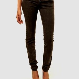 BGD Cigarette Jeans High Rise Black Stretch Denim Slim Fit Straight Leg Size 27